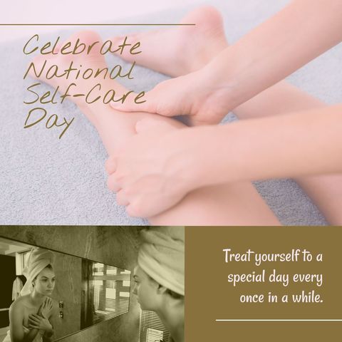 Celebrating National Self-Care Day with Relaxation and Reflection - Download Free Stock Templates Pikwizard.com