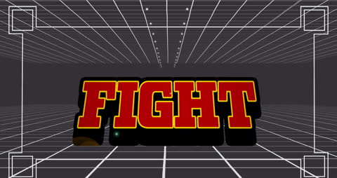 Dynamic Fight Text Animation with Geometric Background