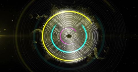 Colorful Spinning Digital Circle on Black Background - Download Free Stock Images Pikwizard.com