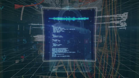 Digital Cybersecurity Concept with Data and Coding Overlay