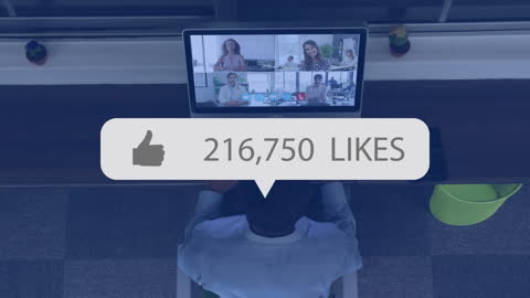 Concept of Social Media Growth Illustrated with Virtual Conference Call