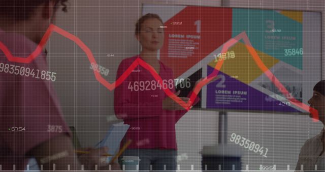 Business Presentation with Financial Graph Overlay - Download Free Stock Images Pikwizard.com