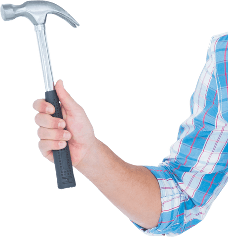 hand holding hammer on transparent background for construction design - Download Free Stock Videos Pikwizard.com