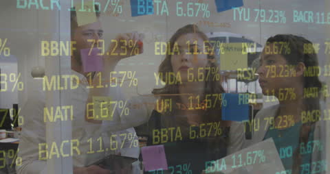 Diverse Team Collaborating on Data Analysis in Office Environment