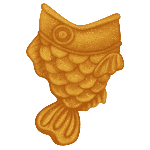 Fish-shaped pastry design with culinary craft details transparent