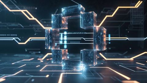 futuristic digital cube array emitting data over virtual network grid - Download Free Stock Images Pikwizard.com
