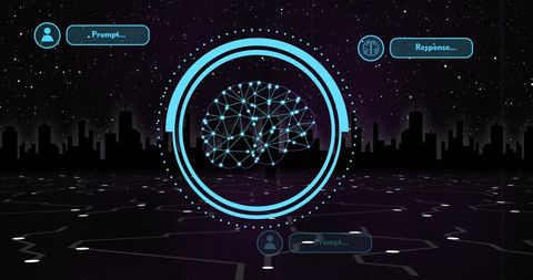 futuristic artificial intelligence brain with cityscape - Download Free Stock Images Pikwizard.com