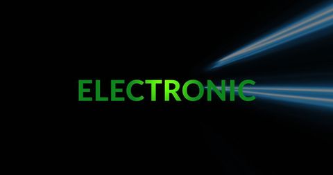 Neon light trails with electronic text design