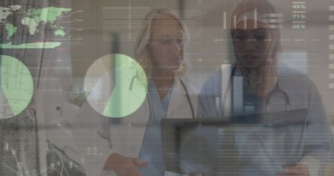 Doctors Analyzing Data on Digital Interface in Hospital - Download Free Stock Images Pikwizard.com