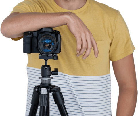 photographer preparing camera on tripod with transparent background - Download Free Stock Videos Pikwizard.com