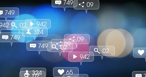 Social Media Engagement in Digital Interface Concept
