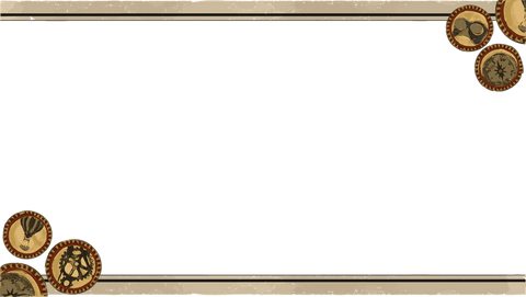 Steampunk brass medallion and gear banner on transparent background