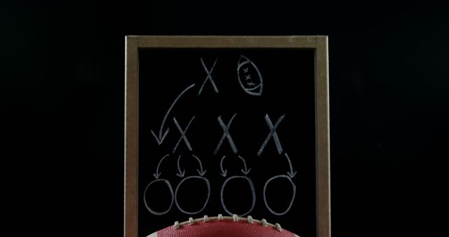 Football Play Strategy on Chalkboard with American Football - Download Free Stock Images Pikwizard.com