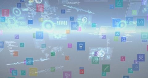 Digital Interface with Floating Data Icons and Global Technology Elements - Download Free Stock Images Pikwizard.com