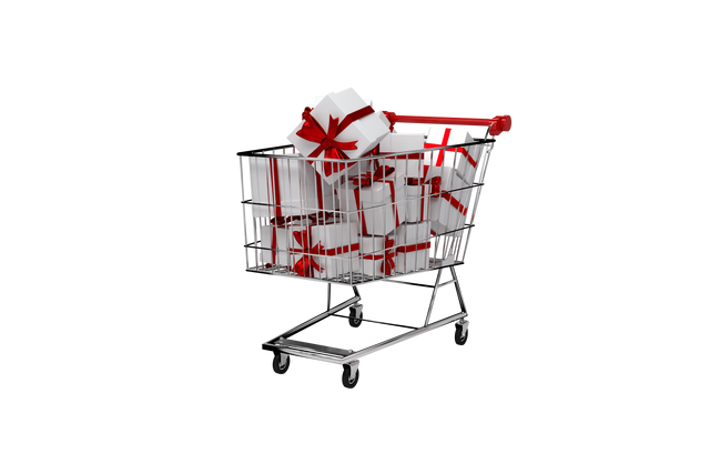 Shopping Cart Full Of Gift Boxes With Red Ribbons On Transparent Background - Download Free Stock Videos Pikwizard.com