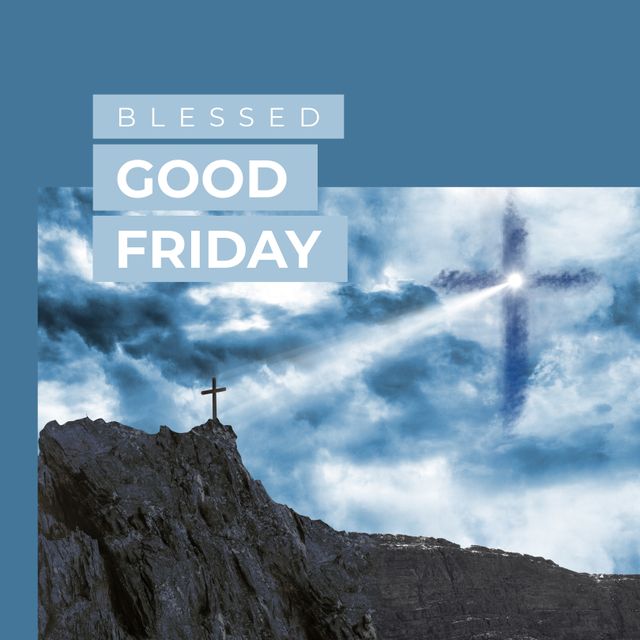 Perfect for religious events, church bulletins, and social media posts during Easter season. This image can inspire reflection and prayer, encouraging viewers to remember the significance of Good Friday.