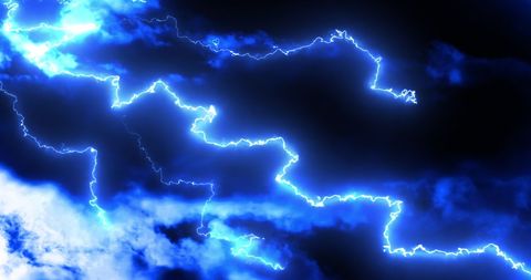 Vibrant Blue Lightning Illuminating Stormy Night Sky - Download Free Stock Images Pikwizard.com