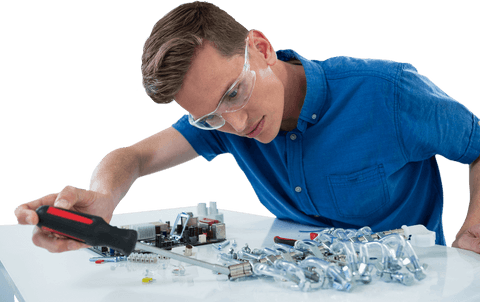 focused engineer repairing computer motherboard on transparent background - Download Free Stock Videos Pikwizard.com
