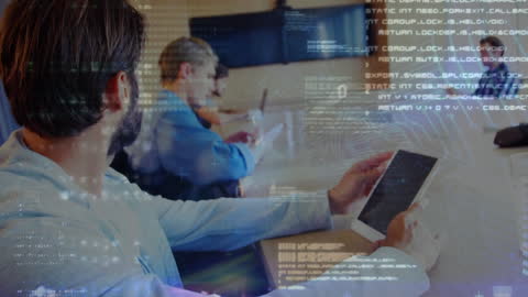 Digital Data and Business Meeting Concept Illustration