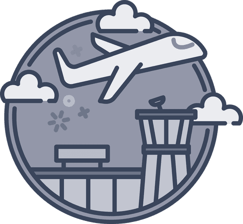 transparent airplane above airport vector icon - Download Free Stock Videos Pikwizard.com