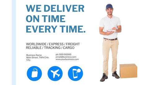 Smiling Delivery Person Offering Reliable Shipping Services - Download Free Stock Templates Pikwizard.com