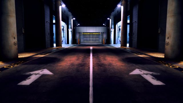 Modern Underground Parking Garage with Symmetric Lighting - Download Free Stock Photos Pikwizard.com