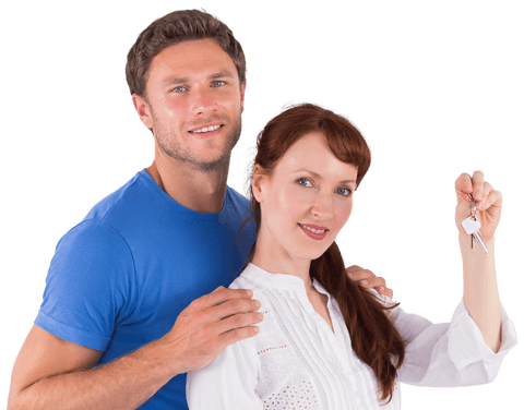 happy couple holding house keys transparent background - Download Free Stock Videos Pikwizard.com