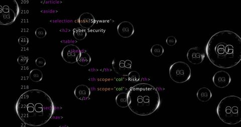 Futuristic 6G Code with Retro Bubble Design Background - Download Free Stock Images Pikwizard.com