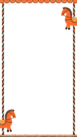 Flat Carnival Frame with Stripes and Rocking Horses on Transparent Background - Download Free Stock Videos Pikwizard.com
