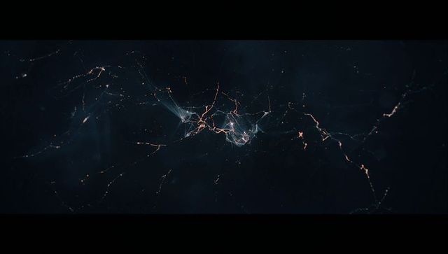 Futuristic Abstract Digital Network with Radiating Filaments