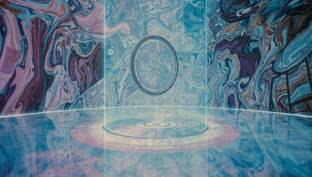 Holographic Technology in Abstract Digital Art Space