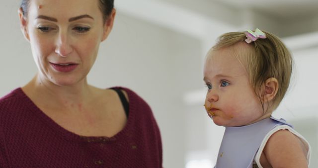 Mother and Toddler Sharing Meal - Download Free Stock Images Pikwizard.com