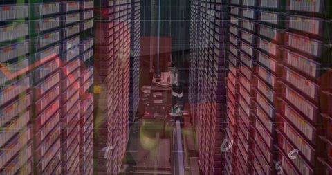 Automated robotic arm system in large archive warehouse