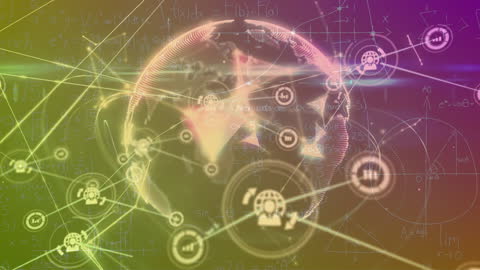 Digital Connectivity Illustration with Abstract Globe and Network Lines