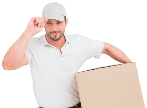 Transparent Delivery Man Tipping Caps with Box - Download Free Stock Videos Pikwizard.com