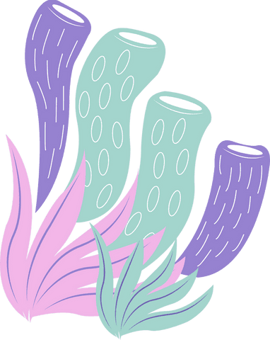 Transparent pastel coral design with green tubes measuring depth