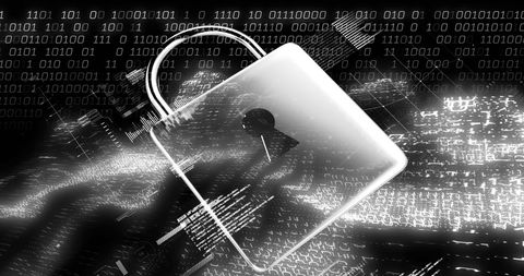 Digital Security Concept with Data Lock and Binary Code - Download Free Stock Images Pikwizard.com
