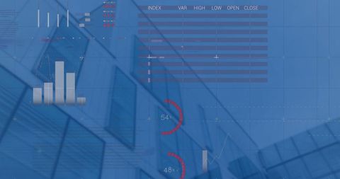 Statistical Data Processing Overlays on Urban Building Background - Download Free Stock Images Pikwizard.com