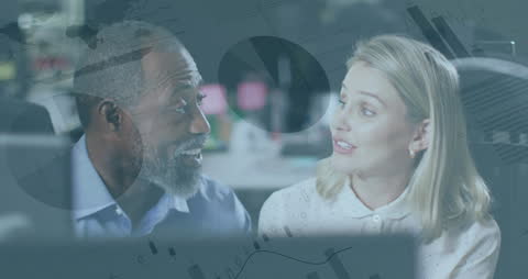 Diverse Colleagues Collaborating Over Business Analytics