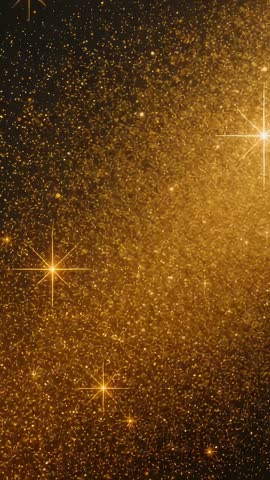 Vertical Golden Glitter Explosion with Growing Glow and Pulsing Star Flares