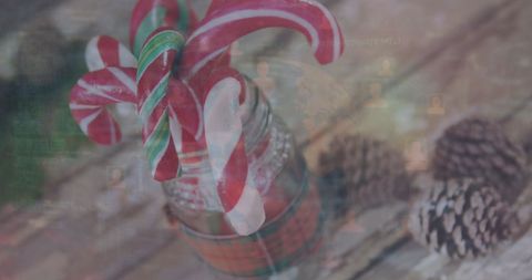 Digital Fusion of Data Technology with Holiday Candies - Download Free Stock Images Pikwizard.com