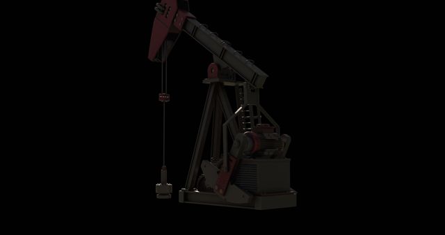 Oil Pumping Unit Operating Over Black Background - Download Free Stock Images Pikwizard.com