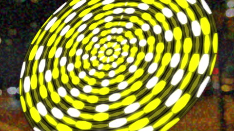 Animated Globe of Rotating Yellow Lights Over Cityscape