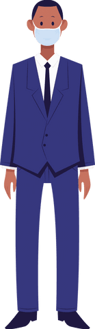 Businessman Wearing Face Mask Vector on Transparent Background - Download Free Stock Videos Pikwizard.com