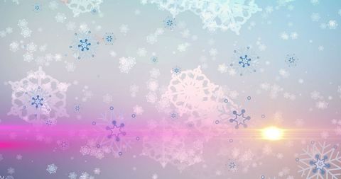 Digital Snow Flakes on Sunset Backdrop - Download Free Stock Images Pikwizard.com