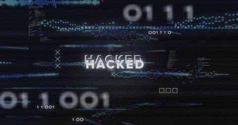Hacked Text with Digital Soundwaves and Codes Illustration - Download Free Stock Images Pikwizard.com
