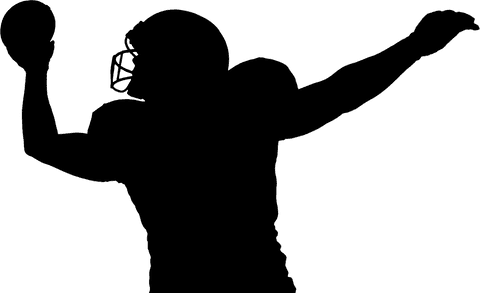 Transparent nfl silhouette of male american football player