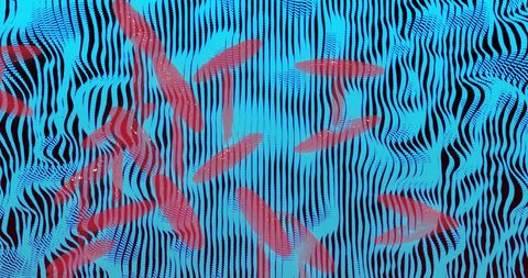 Abstract Genetic Concept with Red Molecular Shapes