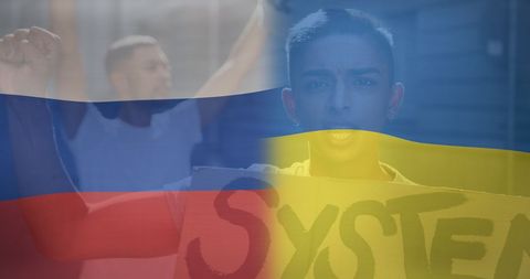 Protesters Advocating Amidst Ukraine-Russia Crisis