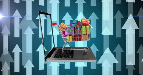Online Shopping Trends and Inflation Concept